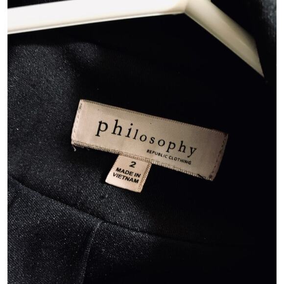 Philosophy Tuxedo Jacket Day to Night Black Studded Embellished Size 2 - Picture 5 of 5